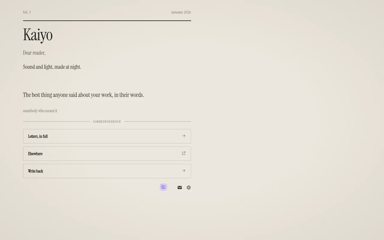 A photograph of a page just made from the Letterpress template, as a desktop shows it.